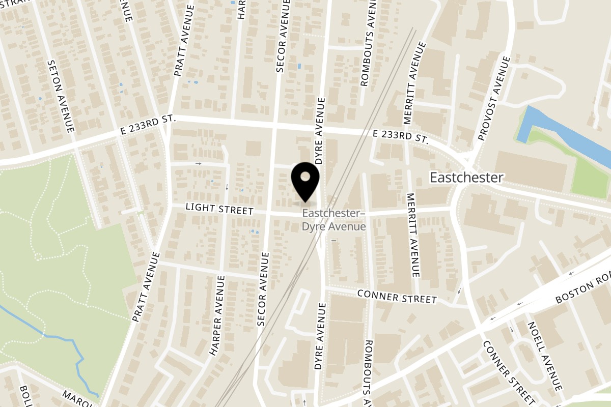Map showing the location of Dyre Ave Diner on 3803 Dyre Ave in Bronx